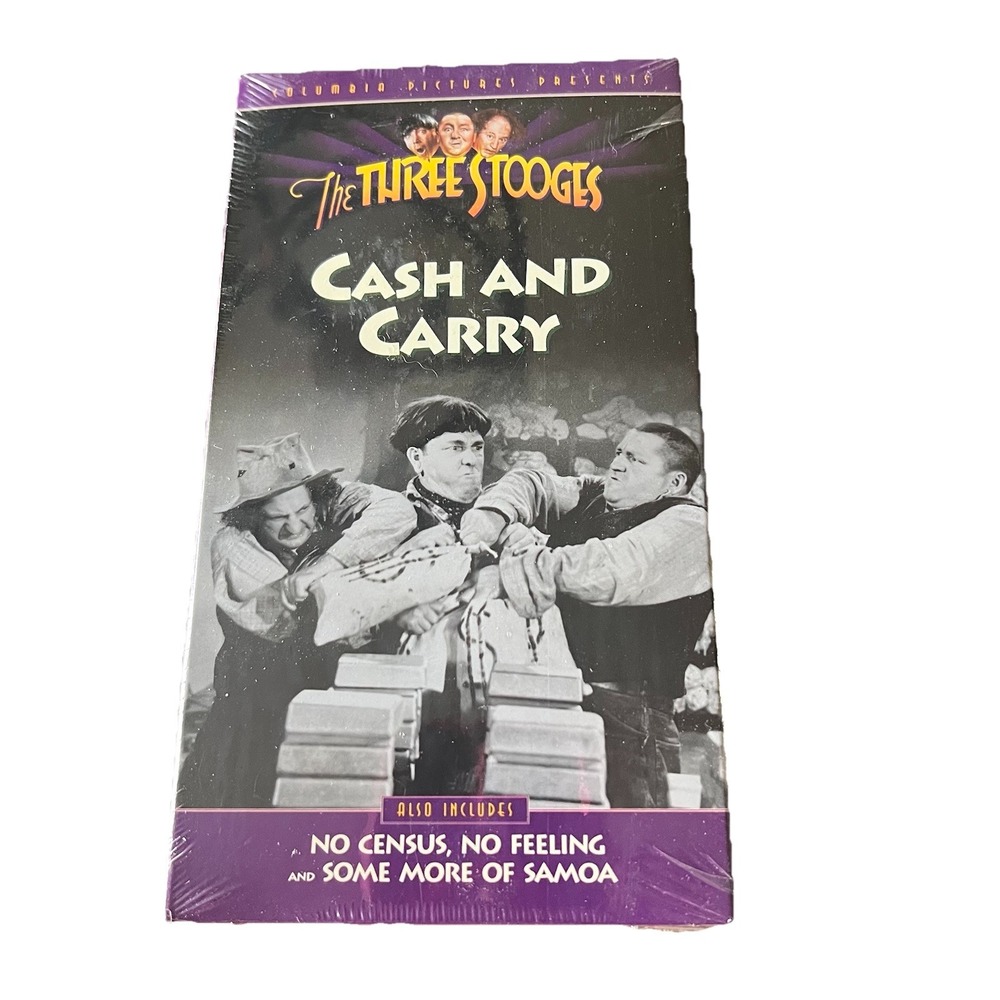 The Three Stooges Cash‎ And Carry VHS Vintage Classic New Sealed 1993